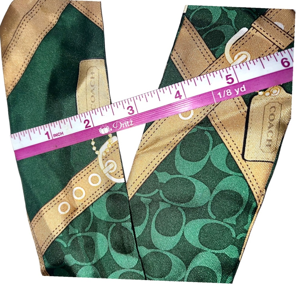 NEW ▶️ COACH ◀️ 100% Silk Scarf Twilly Vintage Deadstock - Picture 6 of 8